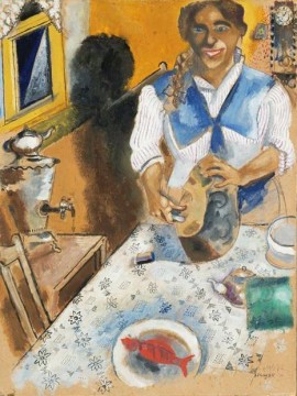 Mania couper le pain contemporain Marc Chagall Peinture à l'huile
